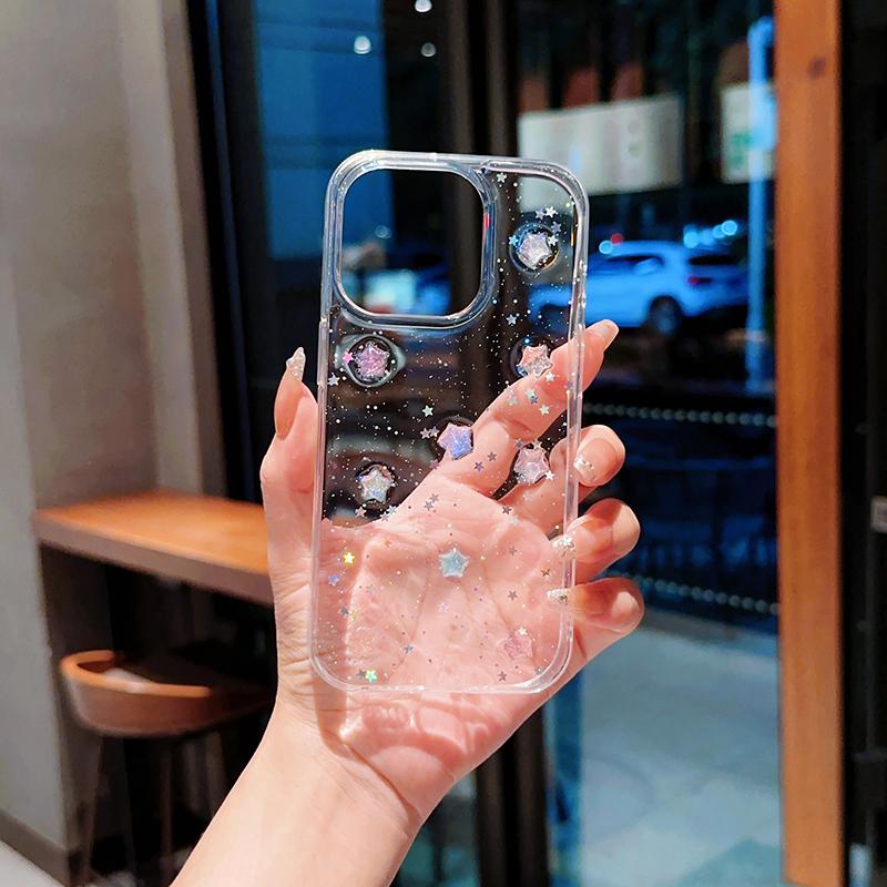 Супер Милый Светящийся в темноте Чехол для iPhone 16 15 14 13 17 Pro Max Чехлы Ударопрочный iPhone 17 air Мягкий Чехол 3D Звезда кавайный Coque