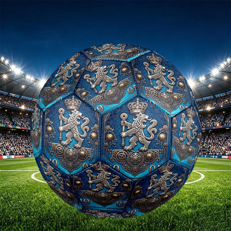 Футбольный мяч Chelsea Football Club, размер 5. Износостойкий полиуретановый мяч для тренировок и повседневной игры. Подарок на день рождения для футбольных болельщиков.