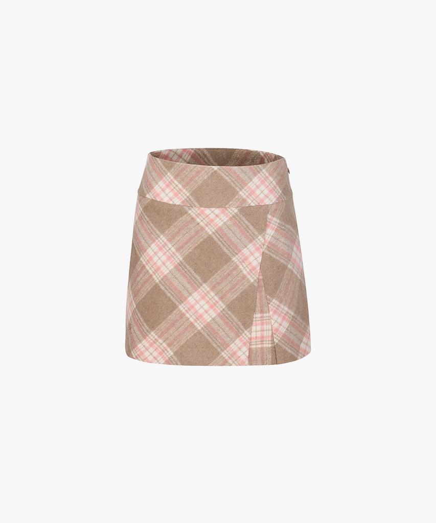 FAIRLIAR GOLF Check A-Line Skirt (Beige)