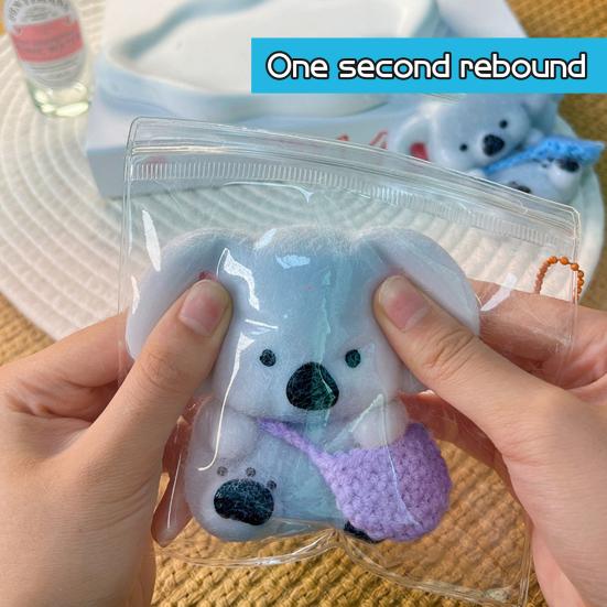 Мультяшная коала, сжимающая игрушку, ручная работа, антистрессовая игрушка для сидящей коалы, сенсорная игрушка для детей, подростков и взрослых, мягкий мяч для снятия стресса, игрушка-фиджет в виде животного