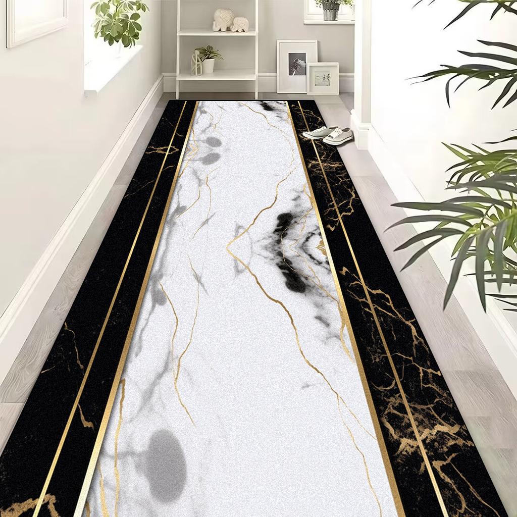Европейская роскошь Черное золото Ковровые дорожки для коридора Ковер для холла отеля Лестница Нескользящие ковры для прохода Коврики для пола для прихожей офисного помещения