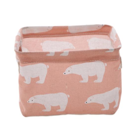 Складная корзина для хранения с ручками Водонепроницаемая Большая вместимость Хлопок Лен С принтом Многофункциональная Дом Офис