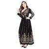 Plus Size Women's Knit Vintage Print Maxi Dress