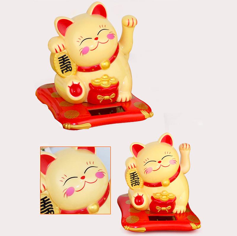 На солнечных батареях Maneki Neko машет рукой манит удача кошка Lucky Cat для домашнего офиса и автомобильного декора