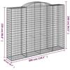 VidaXL Paniers à gabions arqués 2 pcs 300x50x220/240 cm fer galvanisé, gabion, cage de gabion, panier de mur de gabion, mur 3146809