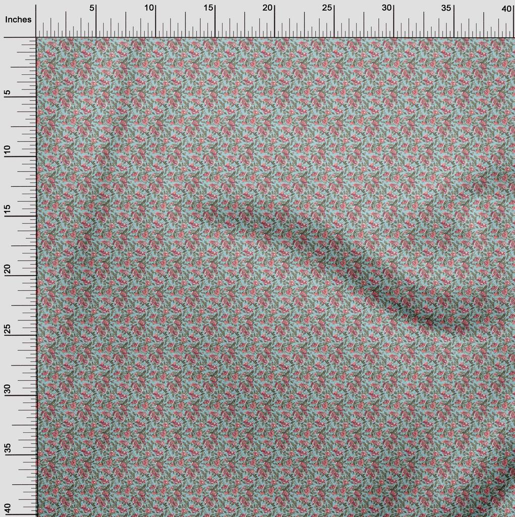oneOone Жоржетт Вискоза Светло-голубая Ткань Цветочный Швейный Материал Ткань Набивной Рисунок По Ярдам 42 Дюйма