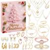 1 Set Holiday Calendar For Women Christmas Jewelry Calendar Advent 24-Day Christmas Advent Girls Earring Bracelet Kit
