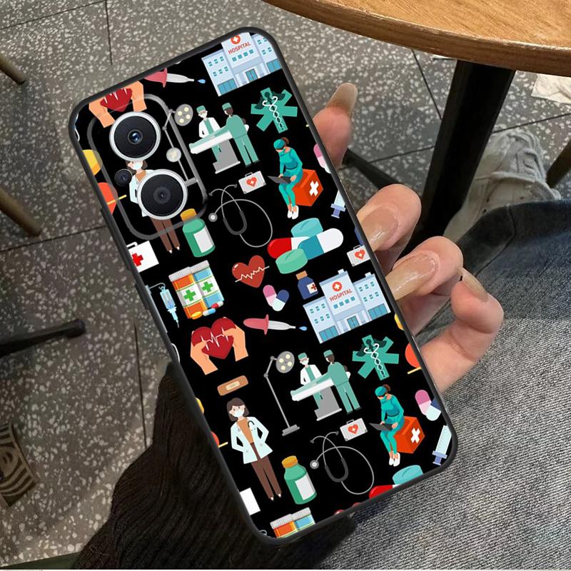 Чехол для OPPO Reno 11F 12F 13F 14F 8T 10 11 12 13 14 Pro 8 7 Lite OPPO Find X8 X6 X5 X9 Pro с рисунком 'Медсестра Медицинское Здоровье Сердце'