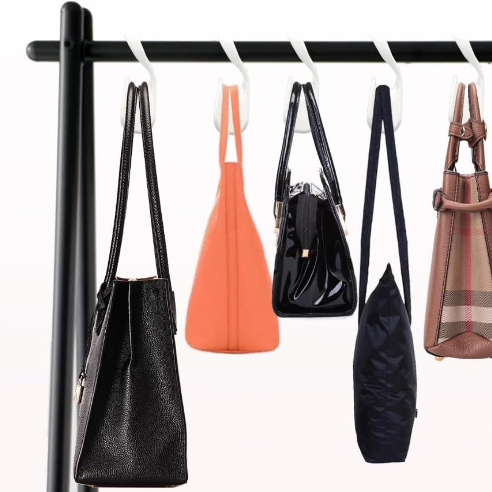5 Pcs Purse Hanger Hook Bag Rack Holder - Handbag Hanger Organizer Storage Storing and Organizing Purses Backpacks Satchels Crossovers Handbags Tote