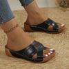 Fashion Women Wedges Sandals Premium Orthopedic Open Toe Sandals Vintage Anti-slip Leather Casual Female Platform Retro Slippers