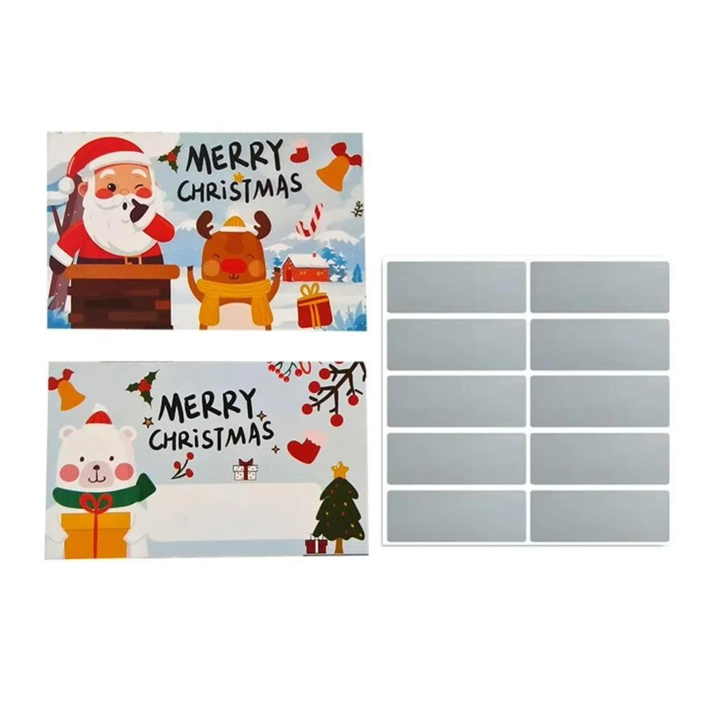 30 Set Opaque Coating Christmas Scratch Off Cards Kids Christmas Reward Cards Holiday Surprises