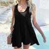 Women's Casual Vacation Style Solid Color Interposer Bag Vest Dress Dress