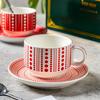 Керамическая кофейная чашка и блюдце в горошек - Ретро Высококлассный Подарок для Послеполуденного Чая