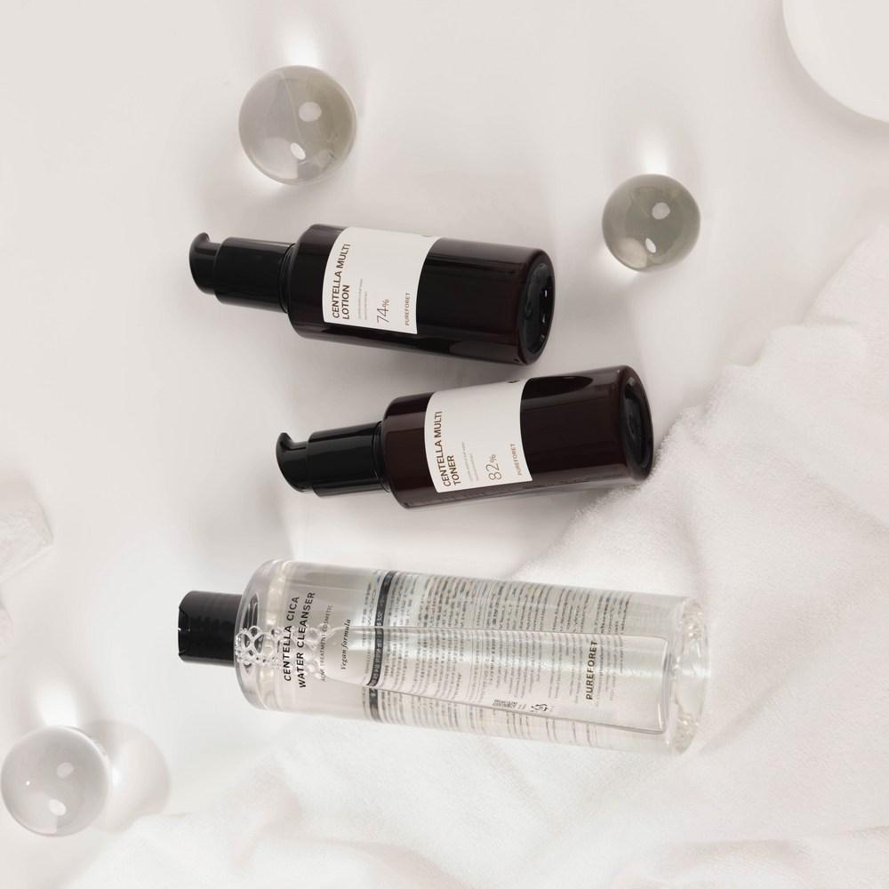 Pure Foret Centella acnes Очищающая вода Очищающий лосьон для кожи 3 типа Базовая косметика Уход за проблемной кожей Подарочный набор