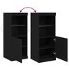 LED Sideboard Black Oak Effect 41 x 37 x 100 cm