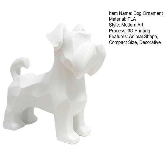 Dog Ornament 3D Printed Schnauzer Geometric Miniature Dog Figurine Living Room Dog Sculpture Home Decor