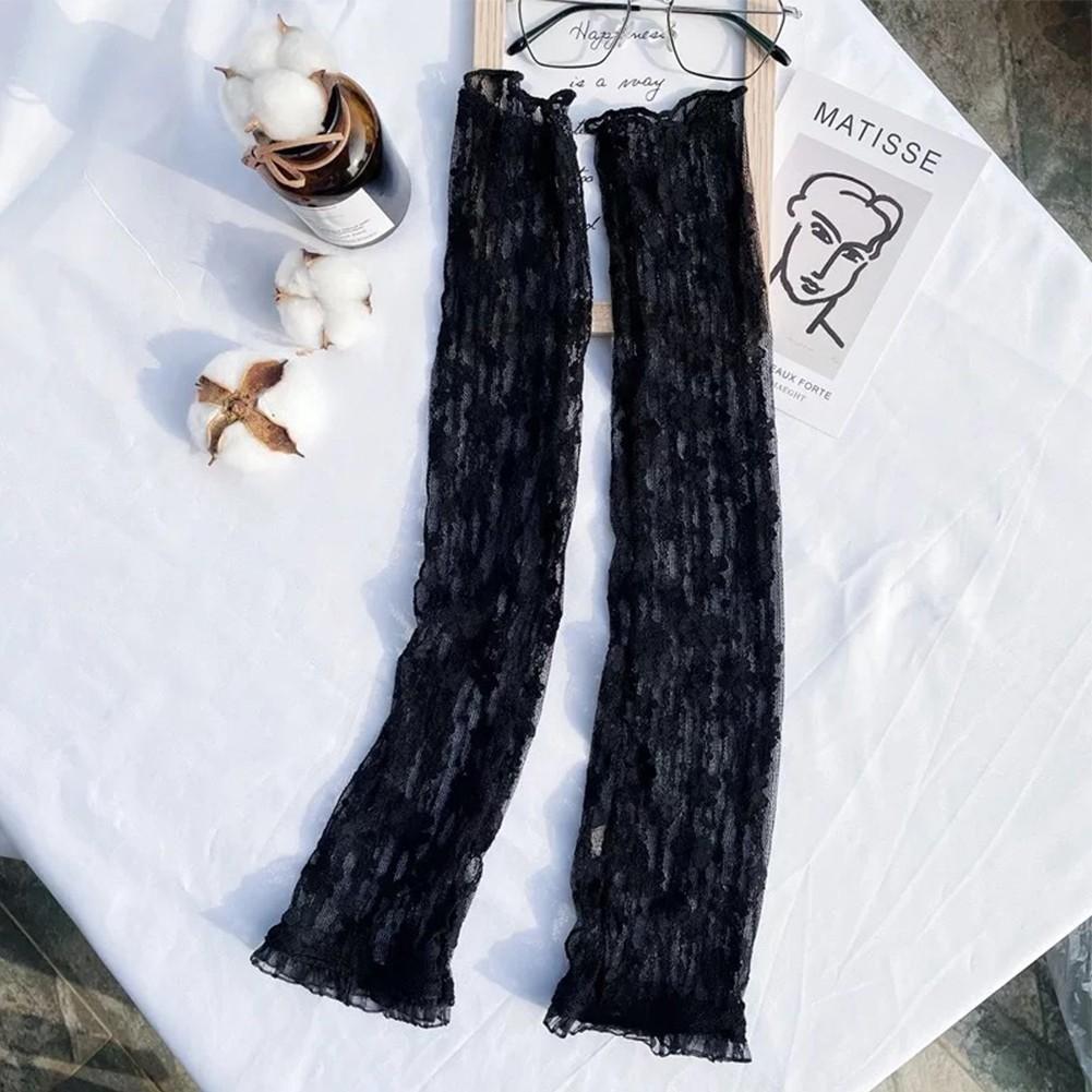 Sleeve Gloves Solid Color Sun Protection White Womens