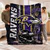 Flannel Fleece Blanket with Baltimore Ravens Design, Soft Lightweight Throw for Bed Sofa Travel