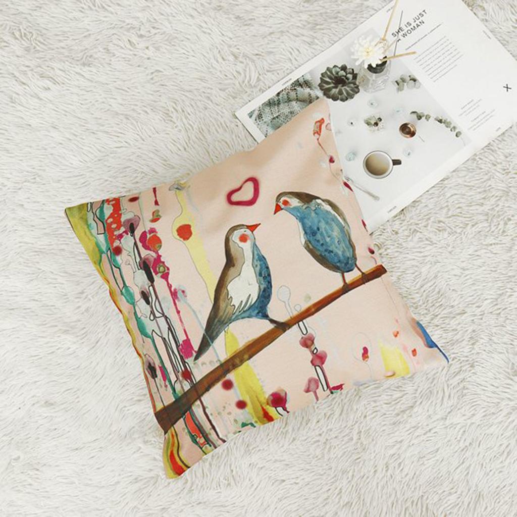 Древняя картина маслом птицы льняная наволочка наволочка подходит для автомобиля, дивана и домашнего использования