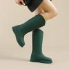 Fashion 2024 Women's Rubber Rain Long Boots Plush Lined Warm Non-slip Waterproof Outdoor Platform Shoes Women's High Boots Botas Mujer