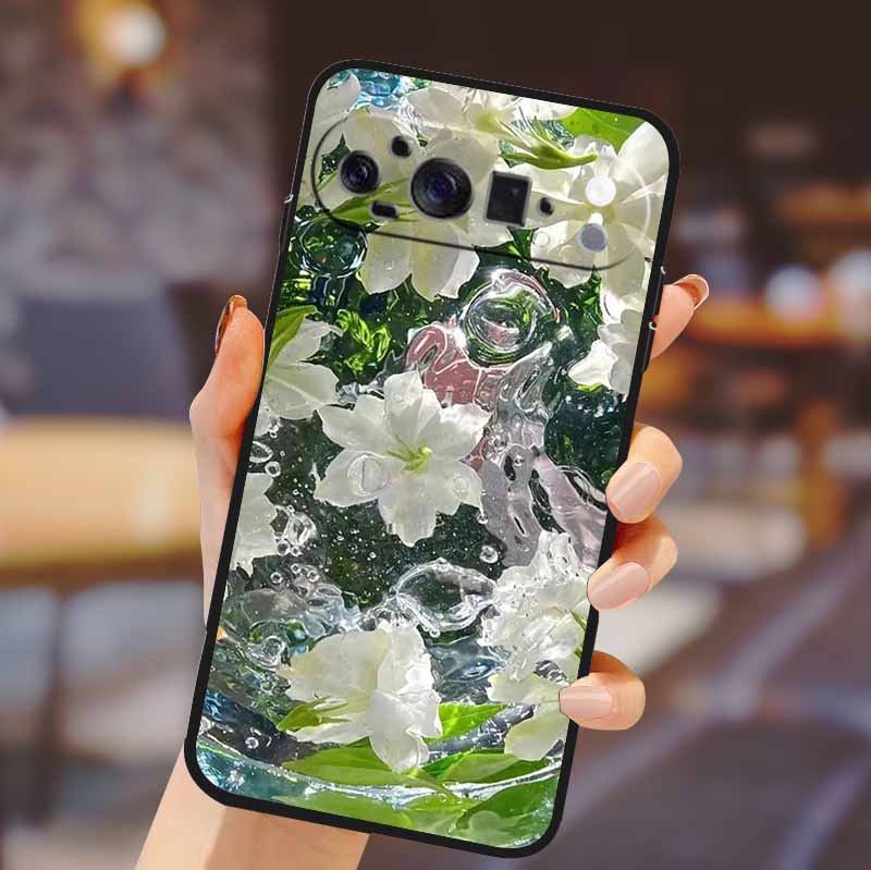 Для Google Pixel 10 Pro XL Чехол Силиконовый ТПУ Чехол для Телефона для Pixel10 Pro XL Цветы Подарок Пара Черный Задняя Сторона Мягкий Защитный Чехлы