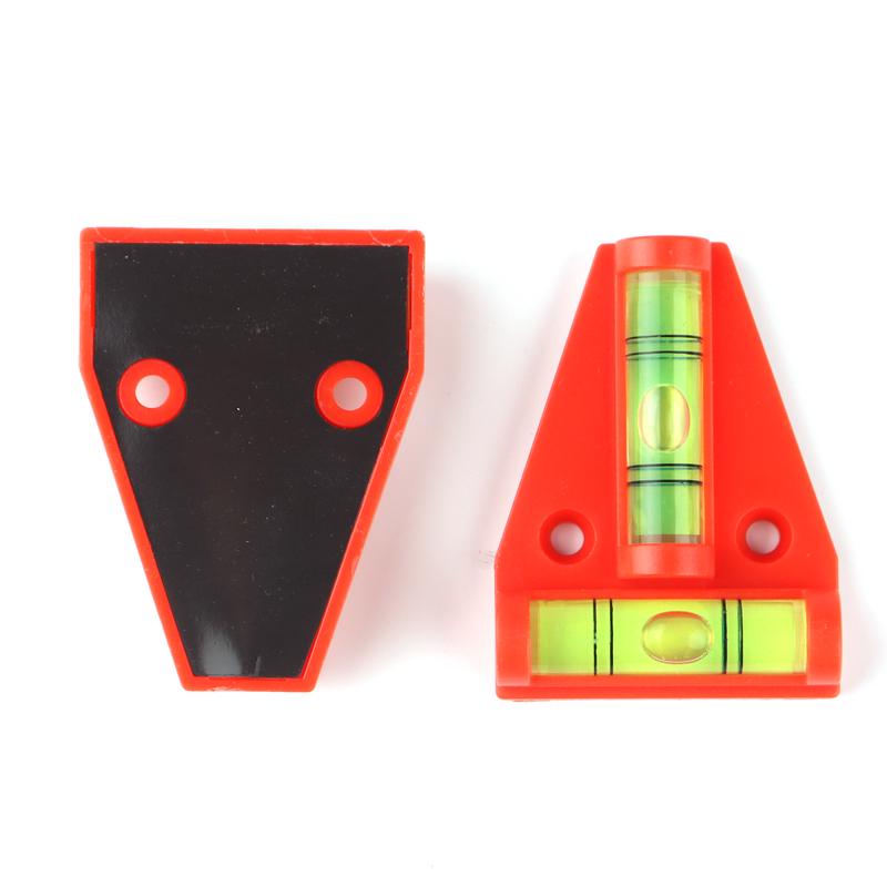 Red-Orange Plastic T-Shaped Bubble Level, Hole Mount Installer Balancer