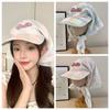 Embroidery Plaid Baseball Cap Cotton Letter Headscarf Hat Vintage Strappy Bandana Hat Beach