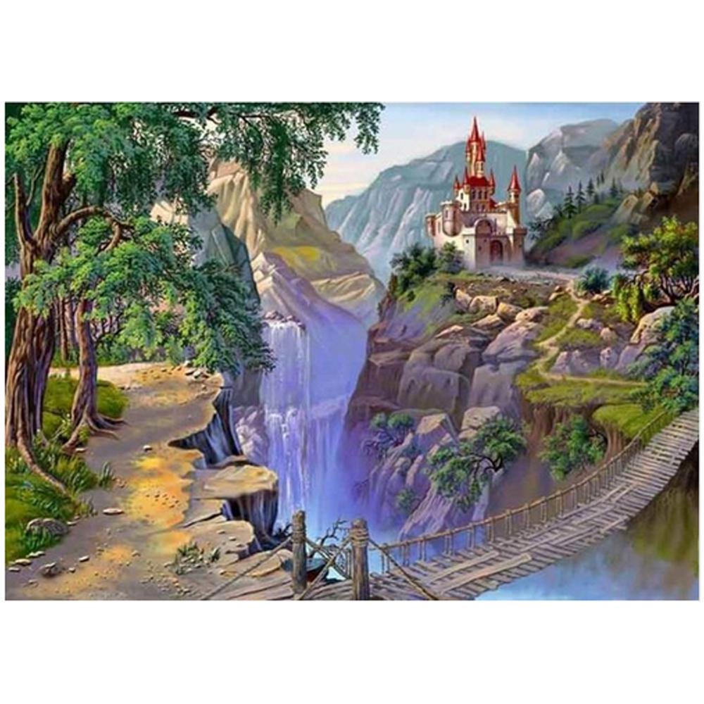 DIY 3D Алмазная картина Замок Пейзаж Вышивка Крест Стежок Главная Декор