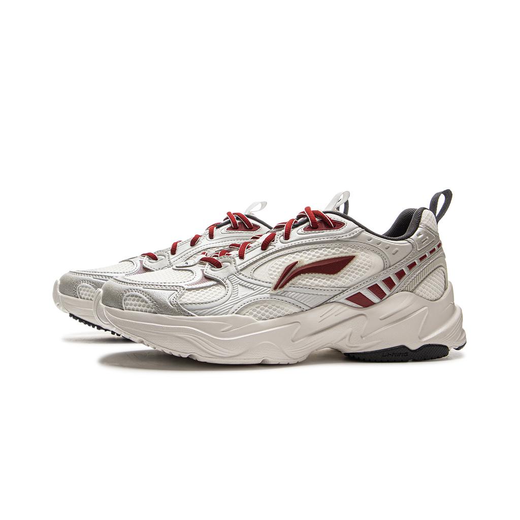 Li Ning Shooting Stars 2K Амортизирующие Нескользящие Износостойкие Низкие Массивные Кроссовки Мужские Бело-серые AGCV113-4