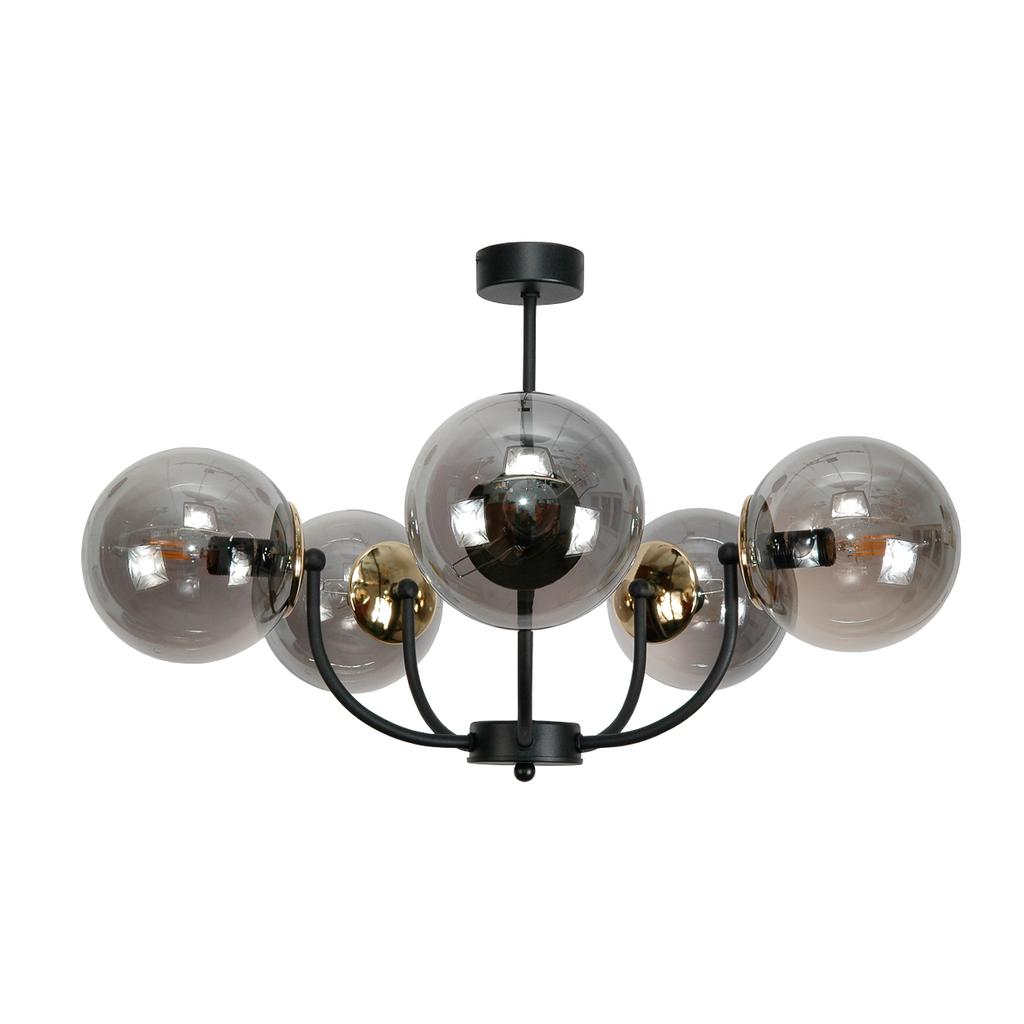 Ceiling Hanging Ceiling Lamp Black Glass Shade Graphite 15-120 Esti Ned