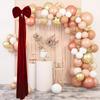 Bow Decorations Hangable Red Decorative Velvet Outdoor Decorations Bow Backdrop For Birthday Holiday Festival Event Celebration