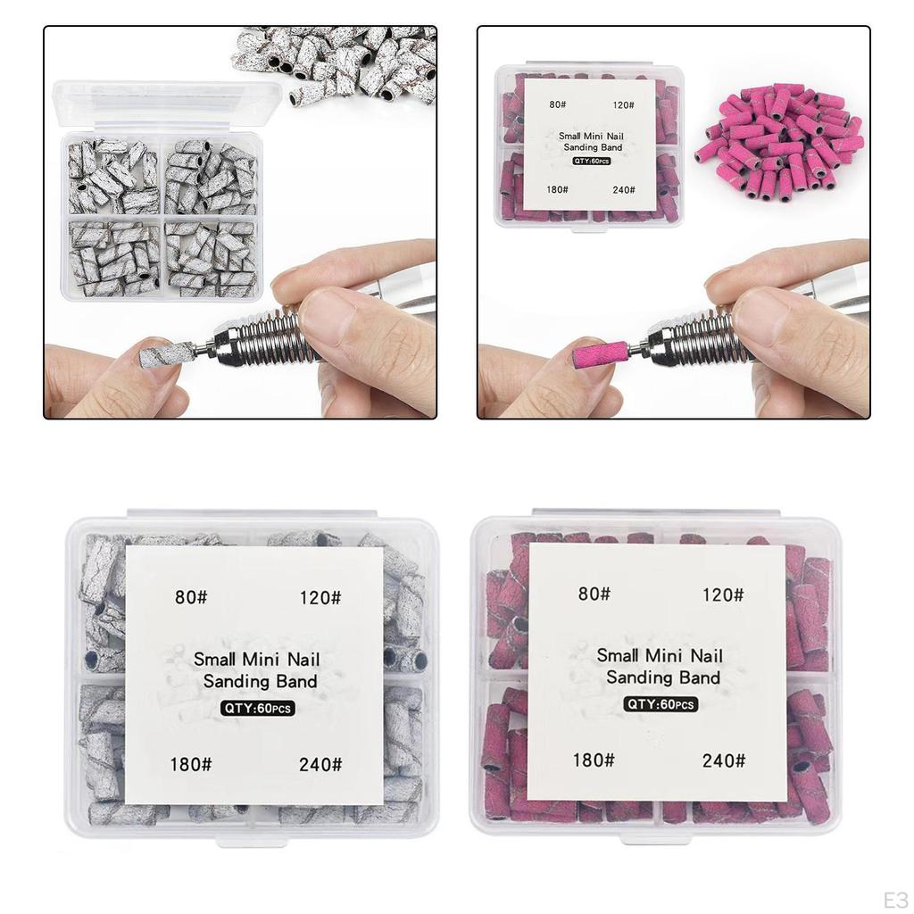 60 шлифовальных лент для профессионального маникюрного оборудования с подшипниками 3 мм