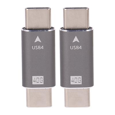 2 шт. Адаптер USB C «папа» — «папа» 8K 40 Гбит/с 100 Вт Быстрая зарядка Сплав Компактный Мини USB C Адаптер Разъем для ПК
