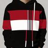 Трендовый крутой красно-черно-белый контрастный худи с цифровой печатью для уличной моды для мужчин
