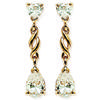[B9939] - Gold-plated Earrings 'Pensées' Golden White - 24x4 Mm