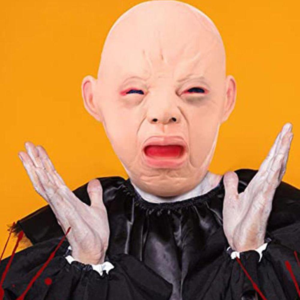 Костюмы на Хэллоуин Смешная кукла Маска плачущее лицо Полная маска на голову для взрослых Маска плачущего ребенка Латексная маска