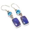 Серьги из натурального фиолетового медно-бирюзового серебра 925 пробы 1,50 дюйма Y4l75