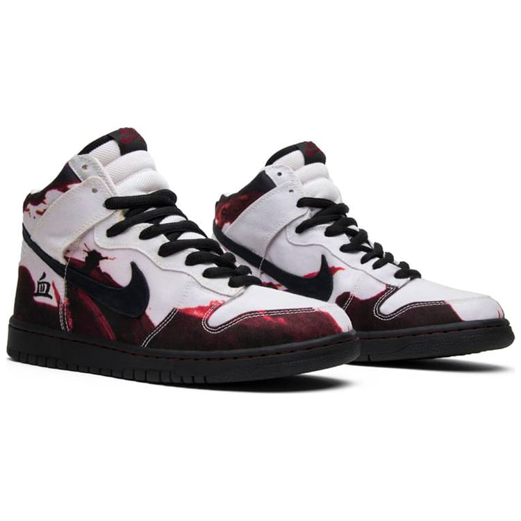 Nike Dunk SB Melvins Удобные Высокие Кеды для Скейтборда Мужские Белые Черные 305050-103
