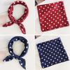 Women Elegant Polka Dot Printed Bandanas Square Scarf Fashion Soft Satin Head Scarf  Handkerchief