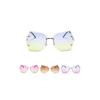 Rimless Transparent Women Glasses Oversized Clear Lens Sunglasses Color Gradient