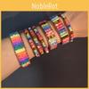 Ethnic Inspired Artificial Colored Stone Weaving Wide Bracelet For Women With Minimalist Design