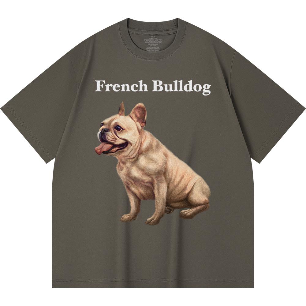 Футболка из 100% хлопка плотностью 230 г/м2 с принтом французского бульдога, забавная футболка из чесаного хлопка в стиле Харадзюку