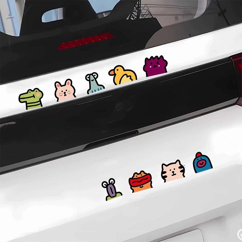 Car Personality Creative Sticker Cute Animal Car Sticker Cartoon Scratch Occlusion Sticker Motorcycle Body Decoration Waterproof