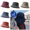 Washed Denim Fisherman Hat Solid Color Sun Hat Retro Style Boonie Hat  Beach Activities