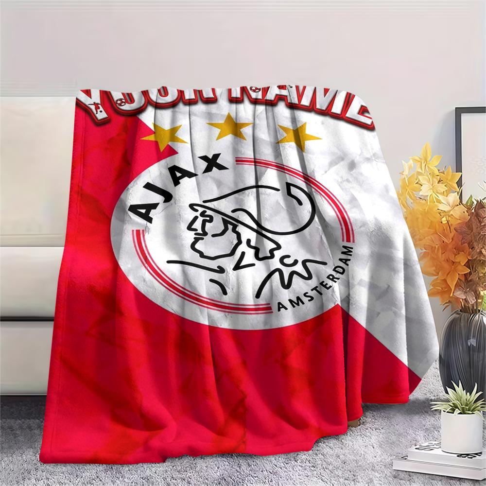 1PC Custom Name AJAX Patterned Flannel Blanket Suitable For All Seasons for Home Decor Warmth and Comfort Gifts Holiday Present