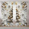 3D Print White Christmas Tree Pattern Thin Semi-Shading Window Curtain for Kid Childern Boy Bedroom Living Room Home Hook