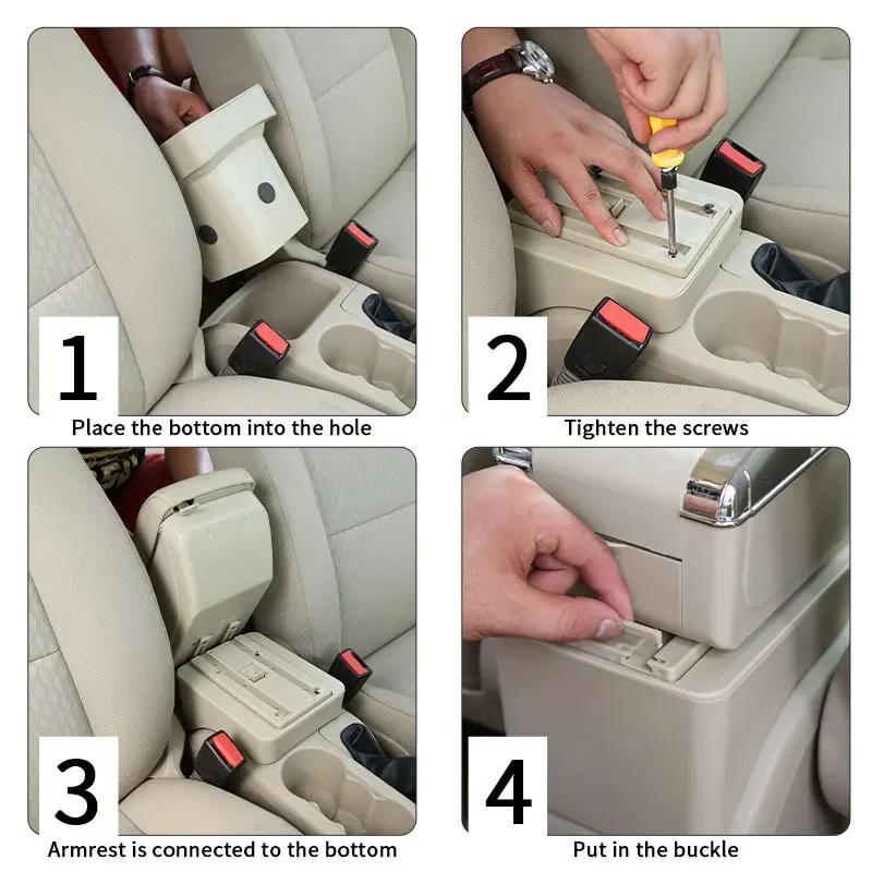For Opel Corsa E Armrest Box For Corsa E Interior Storage Box Pu Leather Armrest with USB Car Accessories 2014 2015 2016-2019