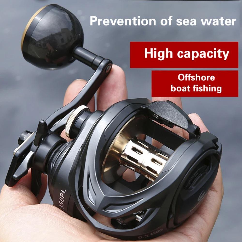 Baitcast Reel Sea Fishing Deep Line Cup 9+1 BB High Capacity Metal Boat Fishing Reel Slowly Shake Lure Wheel