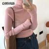 Autumn and Winter Women's Sweater Turtleneck Bottoming Shirt Long-sleeved Thin Section of The Inner Tight Slim Knitted Sweater
