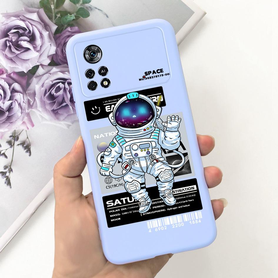 For Xiaomi Poco X4 Pro 5G Case Cute Astronaut Shockproof Silicone Soft Funda Phone Cover For Xiomi Poco X4 Pro Protective Bumper